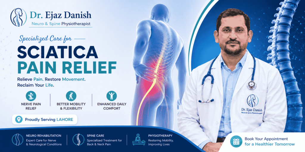 Sciatica treatment in Lahore by Dr. Ejaz Danish – Neuro and Spine Physiotherapist for lower back pain relief