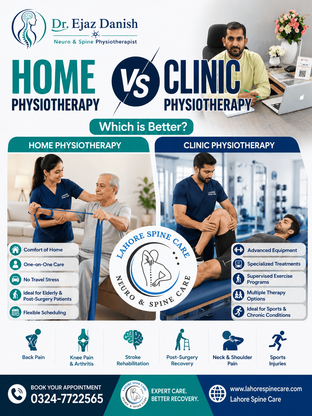 Home Physiotherapy vs Clinic Physiotherapy